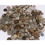 Mixed World and British coins, to include Queen Elizabeth II crowns, many post-1947 one shilling,