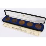 Heritage mint five penny set, Queen Victoria- Elizabeth II, housed in a fitted case