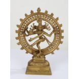 Indian gilt bronze Shiva Nataraja figure, 22cm wide, 29cm high