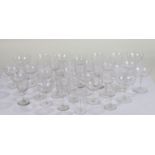 Quantity of Victorian and later glassware, to include champagne saucers, some with etched decoration