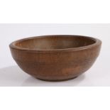 Elm fruit bowl, with incised line decoration, 27.5cm diameter