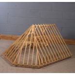 An architects model, of a vaulted roof, 110cm long, 98cm wide