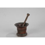 18th Century pestle and mortar, with scroll decoration, the mortar 13.5cm wide