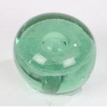 Victorian end of the day glass paperweight, with fountain interior, 8cm diameter