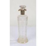 George V silver mounted clear glass decanter, Sheffield 1918, maker Hammond, Creake & Co (Saint