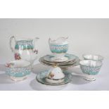 Royal Albert Enchantment pattern duet coffee set, consisting of coffee pot (lacking cover), milk