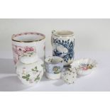 Large Wade Taunton cider mug, printed with a cricket scene, together with a Delft mug, Wedgwood '