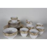 Copeland Spode 'Oaklea' tea set, each having bands of gilt and acorn decoration, comprising six each