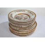 Washington Indian tree part dinner service consisting of seven dinner plates, four side plates and