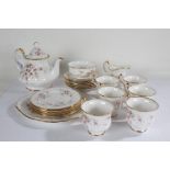 Paragon Victorian Rose tea service, consisting of a teapot, six cups, six saucers, six dishes,