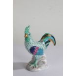 Herend porcelain cockerel, with green scale effect body, 14cm high