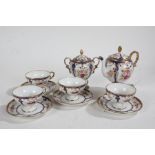 Noritake porcelain part tea service, consisting of four cups and four saucers, together with the