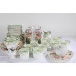 Johnson Bros Pareek set of six bowls, together with a green and white tea service, pair of vases,