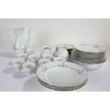 Spal Portuguese porcelain coffee set, consisting of twelve cups and saucers, plates, coffee pot,