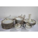 Large quantity of Noritake porcelain tea and dinner ware, all decorated with flowers on a cream