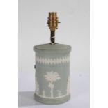 Dudson Ware Jasper table lamp base, applied with classical figures on a green ground, 16.5cm high