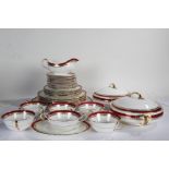 Quantity of Aynsley 'Ambassador Marone' dinnerware, to include tureens, dinner plate and soup