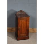 Late Victorian mahogany pot cupboard, with carved gallery, 79cm high