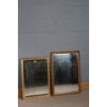 Two gilt framed beveled wall mirrors (2)