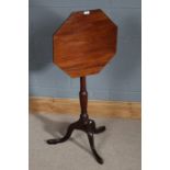 19th Century mahogany occasional table, later alterations, the hexagonal top above a turned column