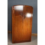 Art deco style wardrobe, two doors to reveal a single shelf,160cm tall