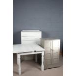 Furniture, to include a painted draw leaf table, a Mid 20th Century painted chest of drawers, and