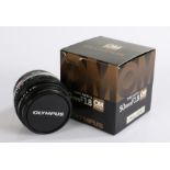 Boxed Olympus Zuiko 50mm camera lens, f1.8 Auto-S