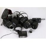 Yashica Reflex 35 camera, Tamron 18-270mm lens, Nikon DX AF-S Nikkor 35mm 1:1.8 lens, Nikon AF-S
