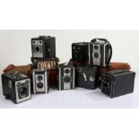 Box cameras , to include a Conway Popular Model camera, in original packaging, Six-20 Brownie