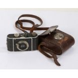 Foth Derby folding camera, with Foth Anastigmat f/3.5 lens, housed in a leather Foth case