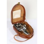 Paillard-Bolex D8L 8mm cine-camera, with a three-lens turret, housed in original case with