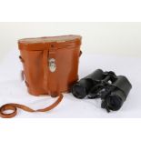 Pair of Zenith 10 x 50 binoculars, numbered 34155, with leather carrying case