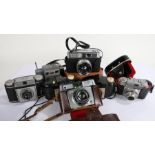 35mm cameras to include a Beirette Junior II, Ilford Sportsman, Paxina, Kodak Auto Colorsnap, two
