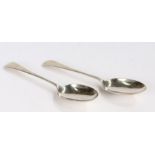 Pair of George V silver dessert spoons, London 1932, maker Josiah Williams & Co (David