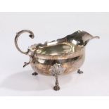 Edward VII silver sauceboat, Chester 1902, maker George Nathan & Ridley Hayes, with acanthus leaf
