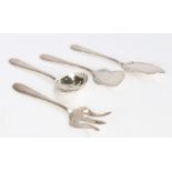 Apollo French silver plated four piece serving set, consisting of knife, fork, sifter spoon and