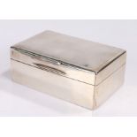 George V silver cigarette box, Birmingham 1924, maker Mappin & Webb, with engine turned exterior,