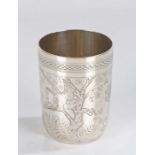 Victorian silver christening beaker, London 1878, maker Walter & John Barnard, the body with