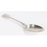 Victorian silver tablespoon, London 1852, maker Charles Wallis, the fiddle pattern handle initialled
