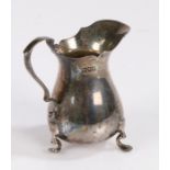 Victorian silver cream jug, London 1899, maker William Hutton & Sons Ltd. with wavy rim and double