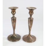 Pair of George V silver candlesticks, London 1930, maker William Comyns & Sons Ltd. the detachable