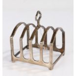 George V silver four division toast rack, Birmingham 1922, maker Adie Brothers Ltd, with pierced