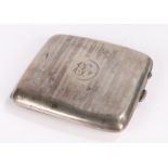 George V silver cigarette case, Birmingham 1918, maker Joseph Gloster Ltd. the engine turned