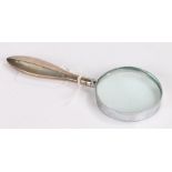 George VI silver handled magnifying glass, Birmingham 1950, maker S Blanckensee & Son Ltd. 13cm