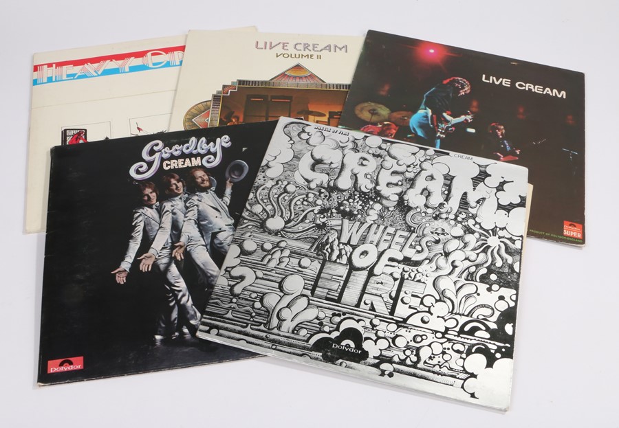 5 x Cream LPs. Wheels Of Fire (Polydor, 2612-001 Stereo), Goodbye (Polydor, 583 053 Stereo), Live