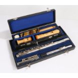 Ida Maria Grassi flute, numbered 10906 to mouthpiece, Schott Prelude recorder, both cased (2)