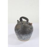 Stoneware flask stamped "ROCA VERDU" to the handle, 25cm high