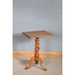 19th Century and later mahogany wine table, the rectangular top with raised on a barley twist stem