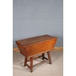 19th century elm dough bin, having lift up lid and two section interior, raised on block legs, 100cm