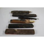 Five 19th Century razors, to include Essex razor, Ford & Medley Sheffield razor, Wood & Co York